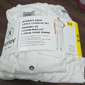 Hurley Size S White 2-Piece Swim Cover-Up Set